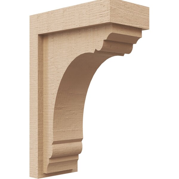 Ekena Millwork 4"W x 8"D x 12"H Classic Warren Rough Cedar Woodgrain TimberThane Corbel, Primed Tan CORUR04X08X12WARRCPR - main